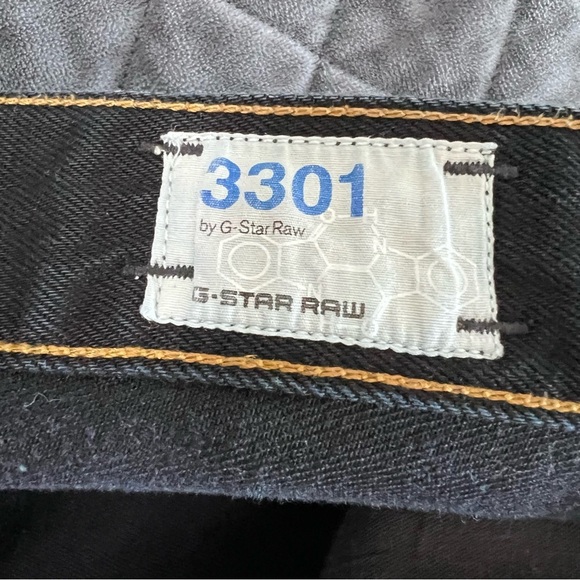 G-Star Jeans Men 36 3301 straight button fly Dark Wash CL - Picture 6 of 9